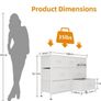 Chest of Drawers for Bedroom with 7 Drawers, Fabric Storage Drawer, Tall White Hallway Storage Unit Image 8