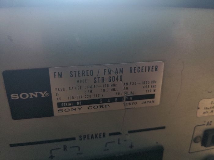 Vintage Stereo Sony STR 6040