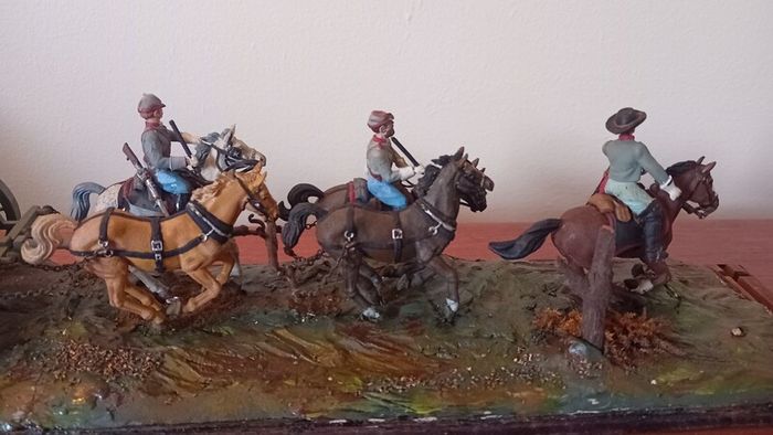 American Civil War,Artillery Diorama in Display case