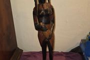 Large carved wooden African Woman Statue