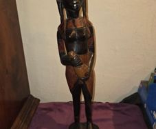 Large carved wooden African Woman Statue