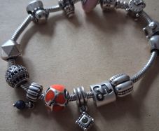 Pandora bracelet with charms
