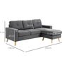Scandi-style corner sofa, button-tufted, solid wood, linen-look Image 3