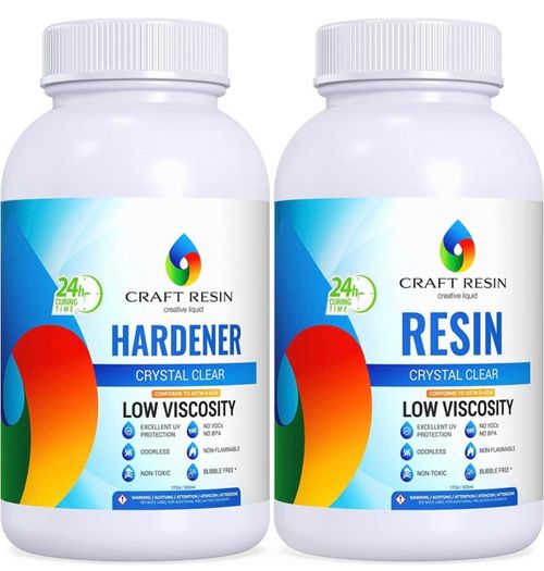 Epoxy Resin Kit - Crystal Clear Resin & Hardener Casting Resin for Jewelry Crafts & Art Resin - Food Safe, Self Leveling with High Gloss, UV & Heat Resistant, No Bubble & Yellowing 1L (FREE POSTAGE)