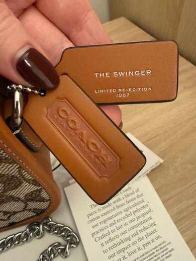 Coach limited re-edition swinger bag 20 in signature crystal jaquard