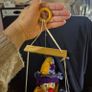 Rare Find: Vintage Porcelain Face Marionette Clown  on a Swing. Puppet Image 6