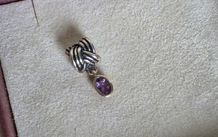 Pandora sterling silver & purple amethyst tied together charm very good condition