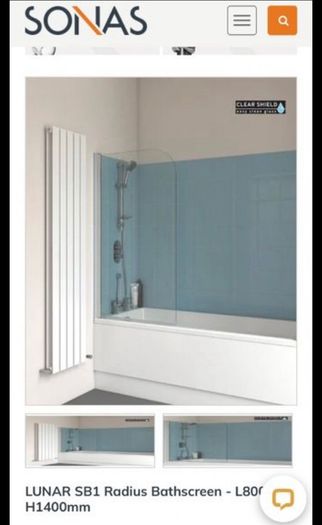 Shower Door Radius Bathscreen Sonas, Brand New
