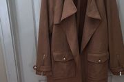 River Island Brown Suede Coat Size 16