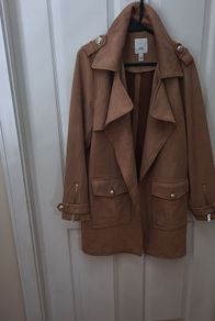 River Island Brown Suede Coat Size 16