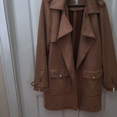 River Island Brown Suede Coat Size 16