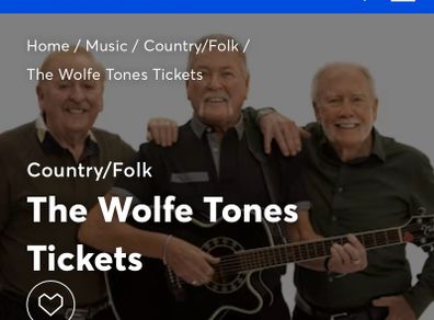 Wolfe Tones 4/07/26 2 tickets seated