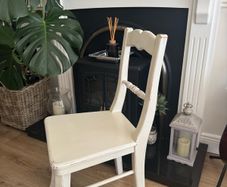 Shabby Chic off white solid wood chair
