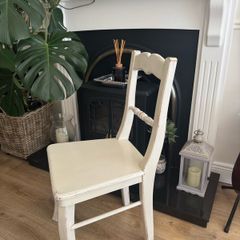 Shabby Chic off white solid wood chair