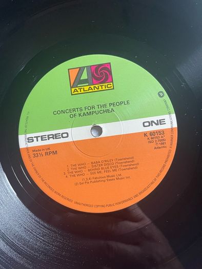 Various artists double gatefold concert for Kampuchea. Record is nm. See pictures for list of artists