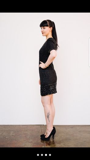 Black sequin and beaded vintage dress