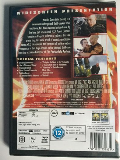 xXx [2002] Vin Diesel, Asia Argento & Samuel L Jackson [Movie DVD]