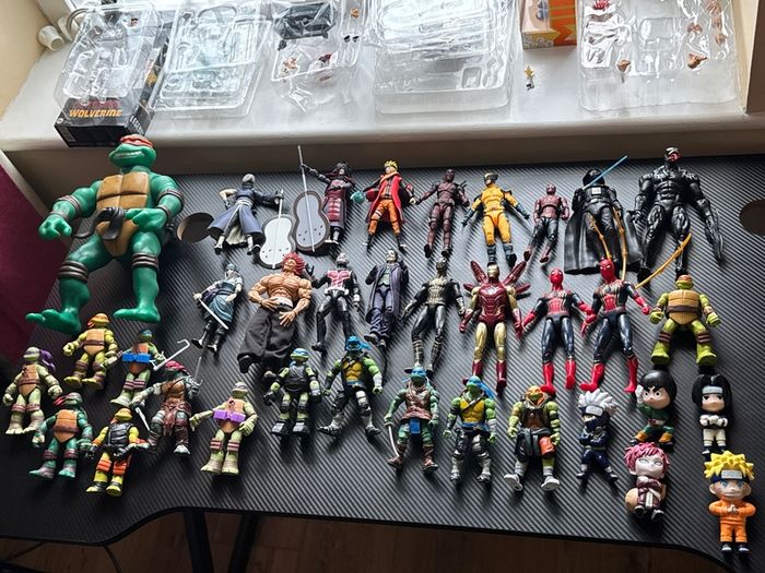 Large Action Figure Collection - TMNT, Naruto, Marvel & DC