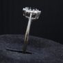 Vintage 14K White Gold Sapphire & Diamond Cluster Ring Hallmarked  Size 52.5 Image 4