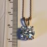 18kt Vermeil Hard Gold Plated Sterling Silver 3.5 carat Moissanite Solitaire Pendant and Chain Image 3