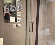 X display shower door shower tray  and mirror