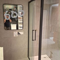 X display shower door shower tray  and mirror