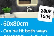 LED Bathroom Mirror 60x80cm Cold Warm Light Makeup Cosmetic Vanity Ensuite Bright Light Touch Switch