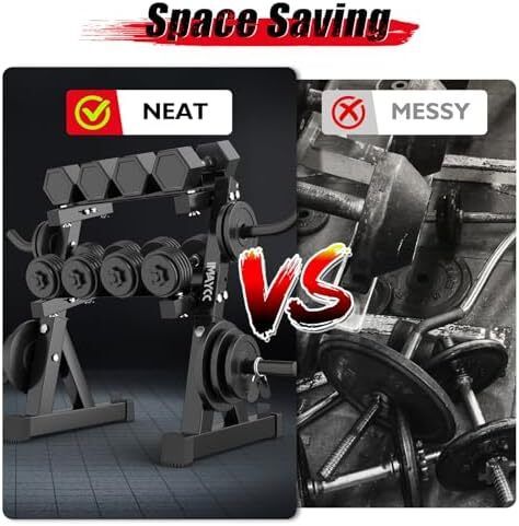 Adjustable Dumbbell Rack Storage 98x41x91/85x32x80CM,2 Tier/3 Tier Weight Storage Rack Organizer Dumbbells Stand Holder Space-Saving Fitness Organiser Durable Stabel Steel for Home Gym