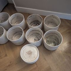 ceramic flower pots with plates x 8