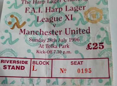 Man United vintage ticket 1996