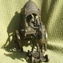 Antique INDIAN BRONZE TEMPLE TOY (Kutch style) - an exceptionally fine example with horse and rider with carriage (c.19th century) Image 2