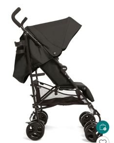 Mamas and Papas Black Cruise Buggy / Stroller including all weather Foot Muff and Rain Cover