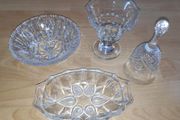 Selection of vintage Glass &amp; Crystal ware,  4 pcs