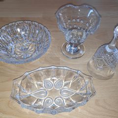 Selection of vintage Glass & Crystal ware,  4 pcs