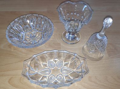 Selection of vintage Glass & Crystal ware,  4 pcs