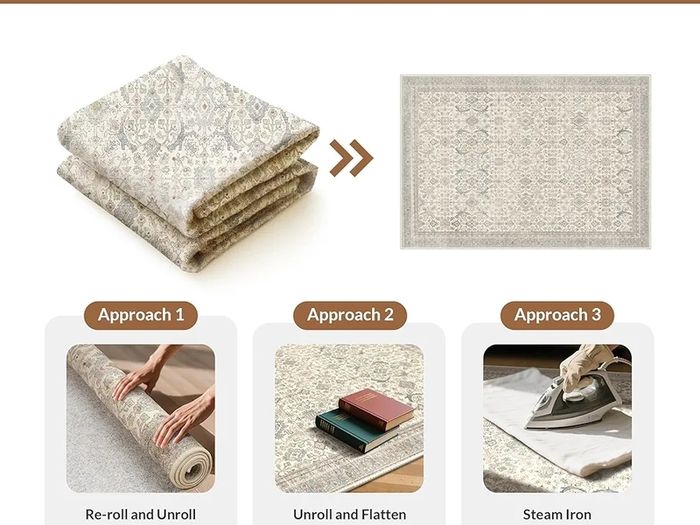 Large Rugs for Living Room 200x290cm, Extra Large Area Rug Washable, Vintage Boho Big Rugs, Low Pile, Non-Shedding, XXL Carpet, Oriental Design, Dining Room, Home, Office, Bedroom