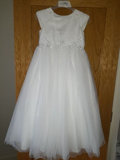communion dress and umbrella