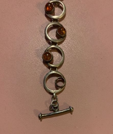 Sterling Silver Amber Bracelet