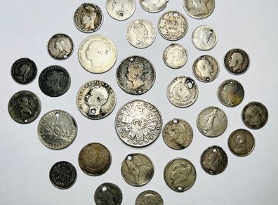 Silver coins 77 grams Scrap Damaged Coins