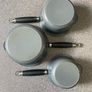 Le Creuset Cast Iron 3pc Pot Set Grey Vintage France Image 6