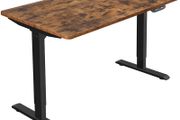 Electric Desk, Height-Adjustable, Desk Stand, Table Frame with Motor, 120 x 60 x (73-114) cm, Steel, Vintage Brown/Black,