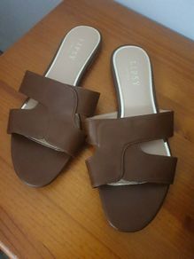Lipsy brown flat mute sandals size 7