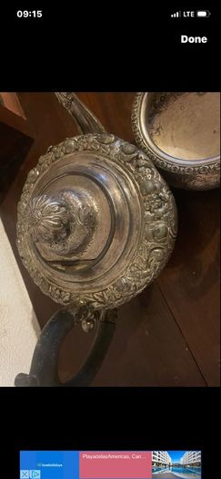 Antique teapot and sugar bowl