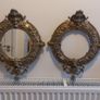 Stunning Pair of Antique Highly Detailed Rococo/Late Baroque Solid Cast Brass Round Mirror Frames with Cherubs Head, Satyr, Flowers and Foliage, One with Mirror and One Without Mirror, Circa 19th Century Image 3