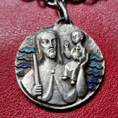 1960's Saint Christopher Medal on chain by Jean balme