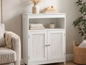 White Storage Cabinet with Doors