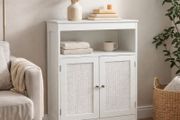 White Storage Cabinet with Doors