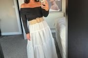 maxi skirt and bodysuit