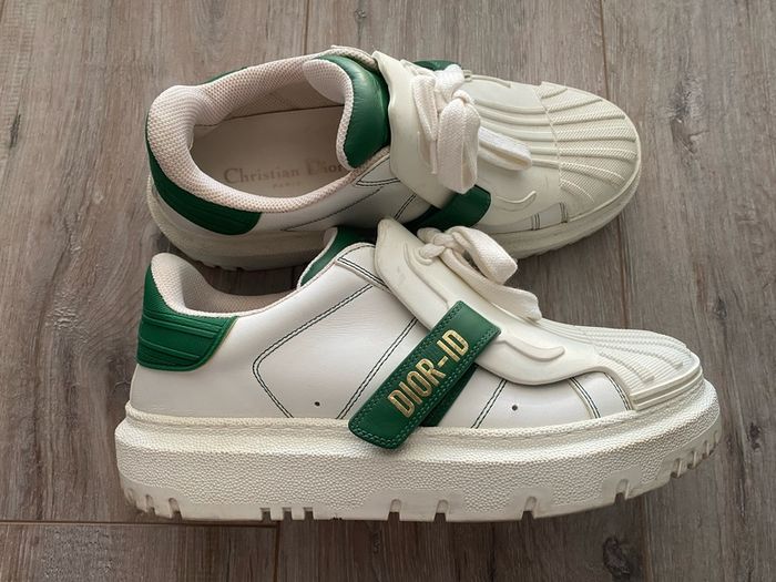 Christian Dior-ID Sneakers - White/Green - EU 37.5 UK 4.5