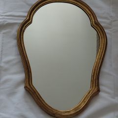 Antique French Louis style mirror - wood framed gold gilt
